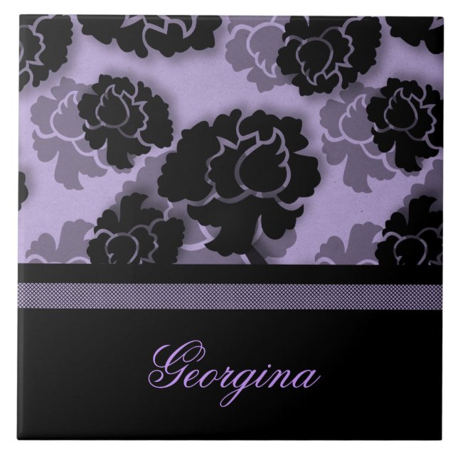 Azulejo Grungy Floral, Lilac (Frente)