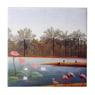 Azulejo Henri Rousseau Flamingoes