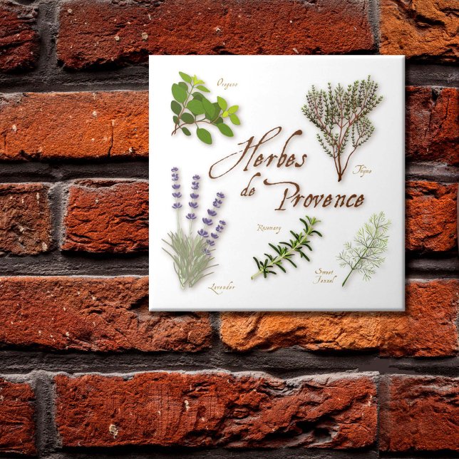 Azulejo Herbes de Provence (Herbes de Provence Ceramic Tile. A popular blend of aromatic herbs from southwest France. )