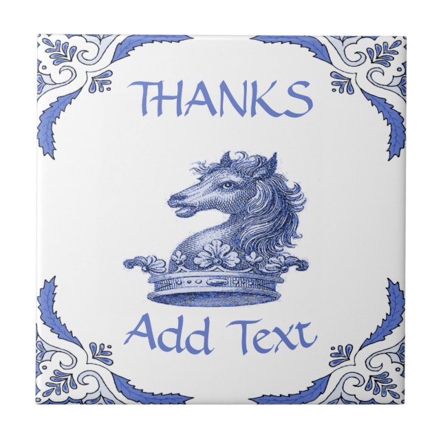 Azulejo HORSE, Olhar Holandês, Personalizar Azulej (Frente)