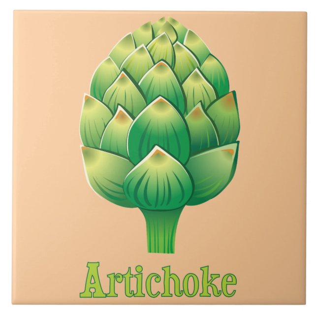 Azulejo Ilustrado de Cozinha Decorativa Artichoke (Frente)