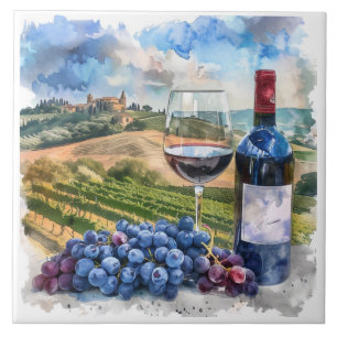 Azulejo Impressão de Aquarela de Vinha