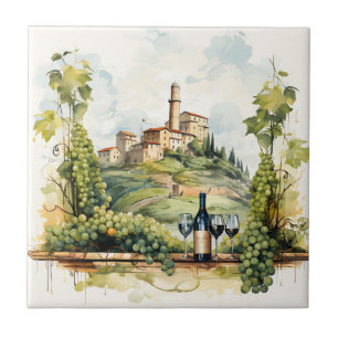 Azulejo Impressão de Aquarela de Vinha
