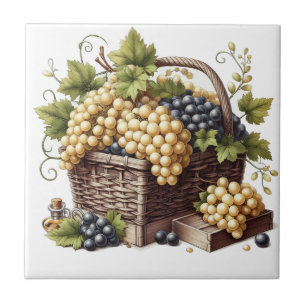 Azulejo Impressão de cesto de Uvas
