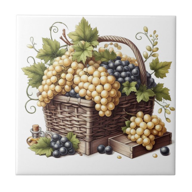 Azulejo Impressão de cesto de Uvas (Frente)