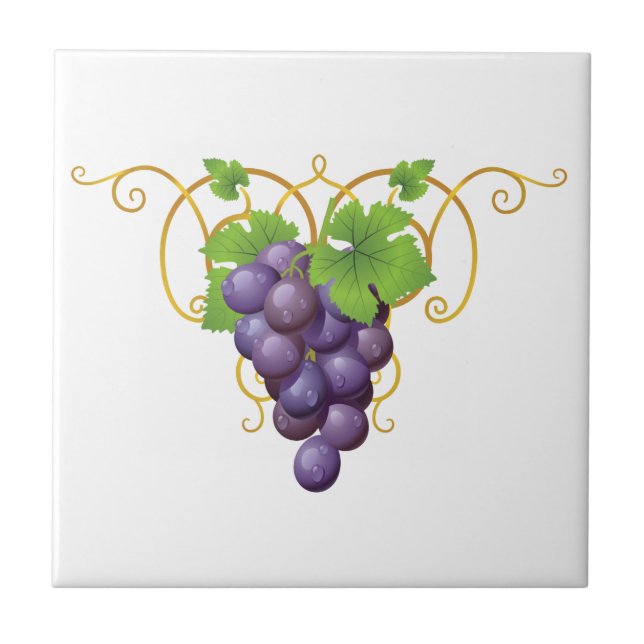 Azulejo Impressão de Uvas (Frente)