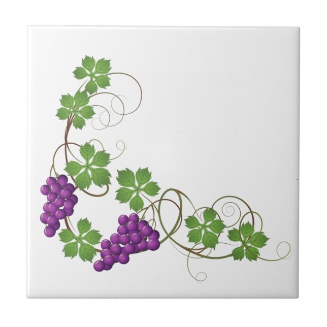 Azulejo Impressão de Uvas (Frente)