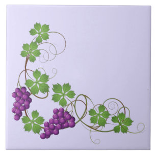 Azulejo Impressão de Uvas