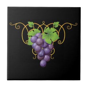 Azulejo Impressão de Uvas
