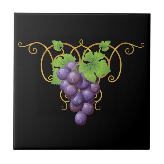 Azulejo Impressão de Uvas (Frente)