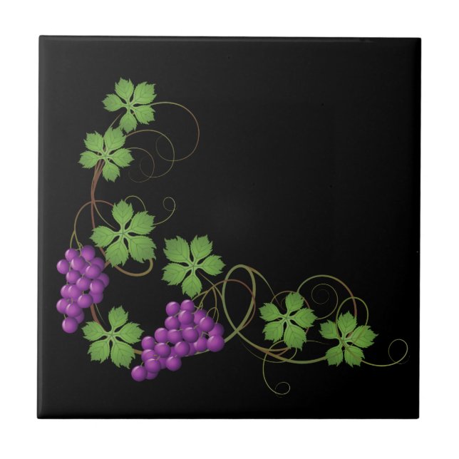 Azulejo Impressão de Uvas (Frente)