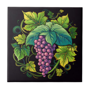 Azulejo Impressão de Uvas