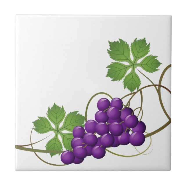 Azulejo Impressão de Uvas (Frente)