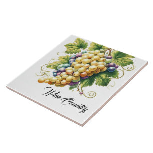 Azulejo Impressão de Uvas para Vinhos