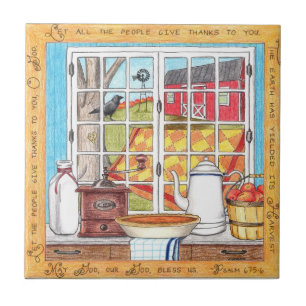 Azulejo inspirado da casa de colheita