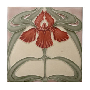 Azulejo - Íris Art Nouveau Floral Laranja
