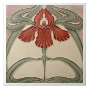 Azulejo - Íris Art Nouveau Floral Laranja