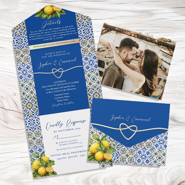 Azulejo Italiano Casamento Azul Limão (Criador carregado)