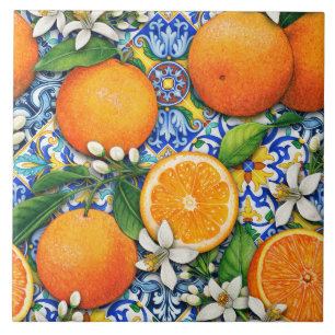 Azulejo Italiano Padrão Citrino Mediterrâneo