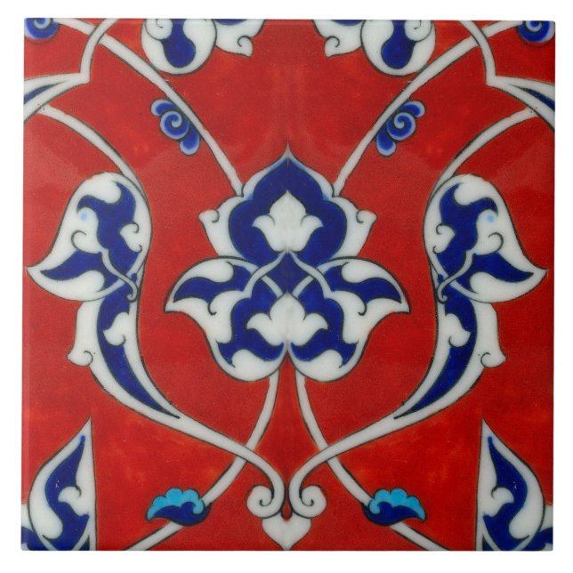 azulejo iznik em cores vermelhas (Frente)