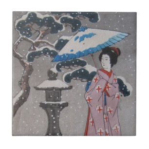 Azulejo japonês da gueixa