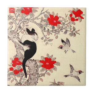 Azulejo japonês do gatinho e do filhote de