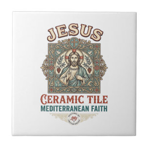 Azulejo Jesus Mediterrâneo Fé Jesus Cerâmica