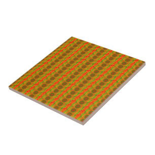 Azulejo Laranja Verde Circular