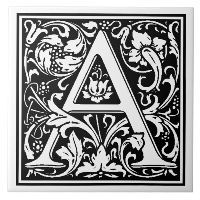 Azulejo - Letra A Monograma (Frente)