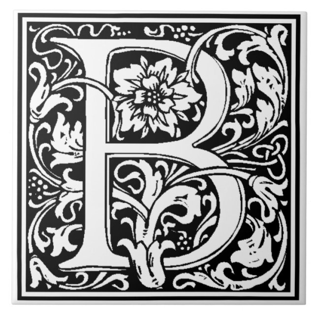 Azulejo - Letra Monograma B (Frente)