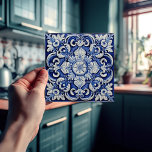 Azulejo Lisbon Patterna Talavera Cerâmica Design<br><div class="desc">Indigo Azulejo Blue Lisboa O azulejo cerâmico Talavera, de Lisboa, é uma bela e única adição a qualquer lar. Um produto de alta qualidade com estética de eterno. A cor azul dos azulejos é inspirada pelo azul-índio dos famosos azulejos azulejo de Lisboa, acrescentando um toque de história e cultura ao...</div>