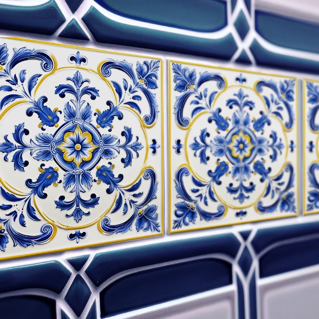 Azulejo Lisbon Patterned Talavera Ceramic Design (Criador carregado)