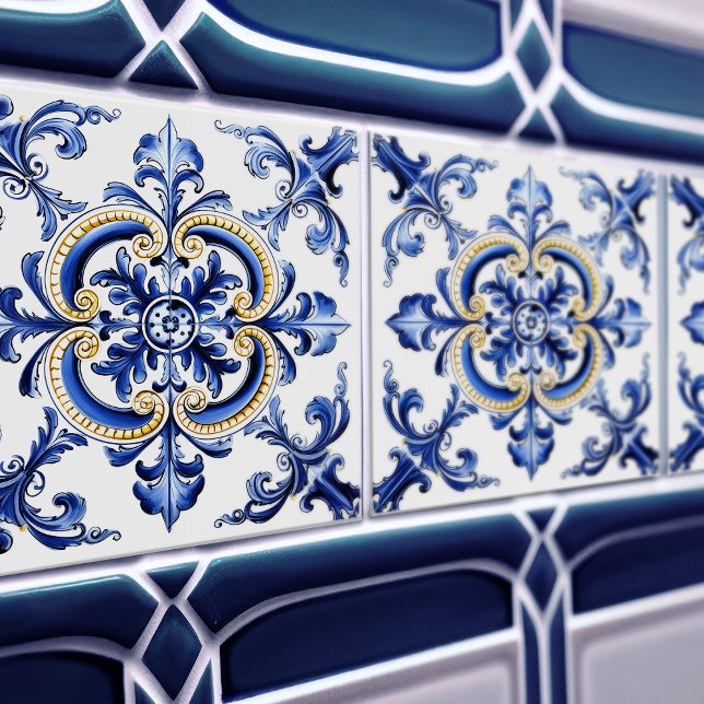 Azulejo Lisbon Patterned Talavera Ceramic Design (Criador carregado)