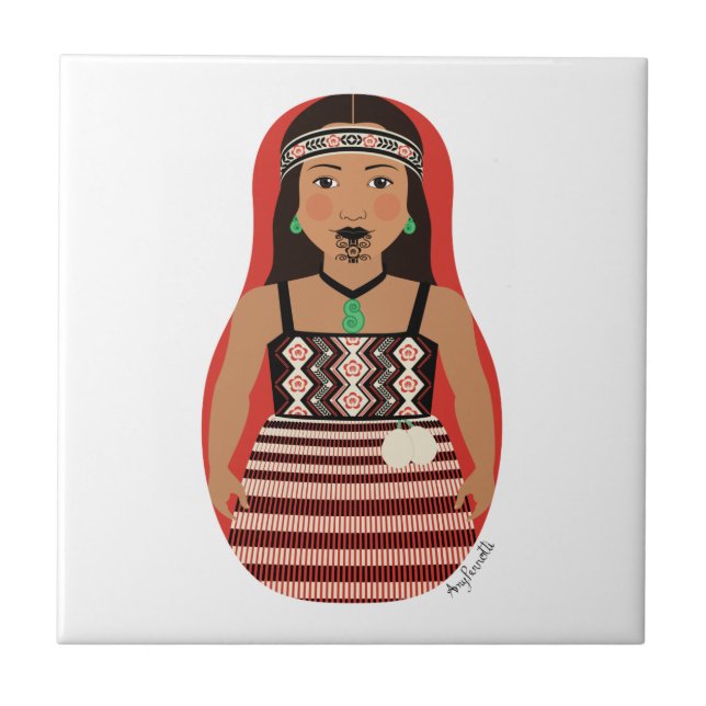 Azulejo Maori Dancer Matryoshka (Frente)