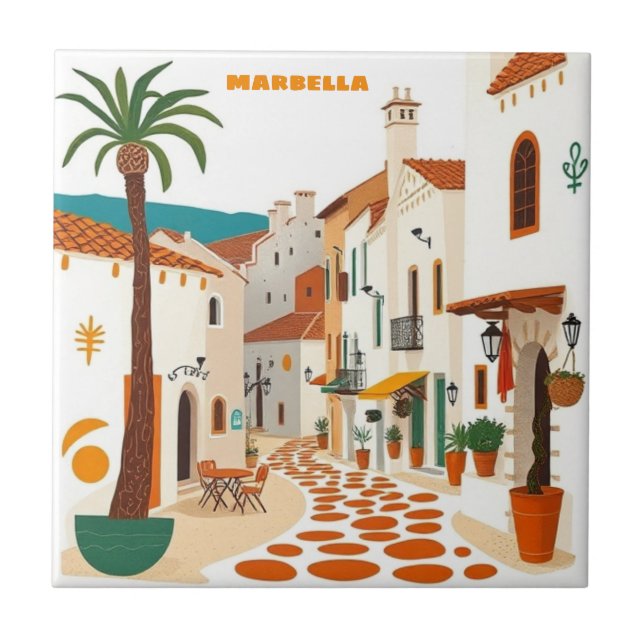 Azulejo Marbella City Espanha Bar Home Decor (Frente)