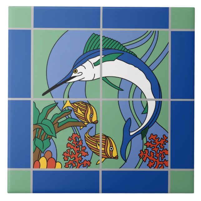Azulejo Marlin da Ilha Vintage Catalina (Frente)