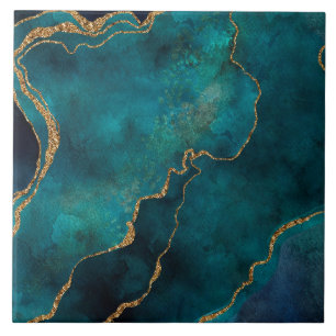 Azulejo - Mármore Veias Douradas Teal