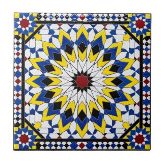 Azulejo Marroquino Amarelo e Azul Real Autêntico