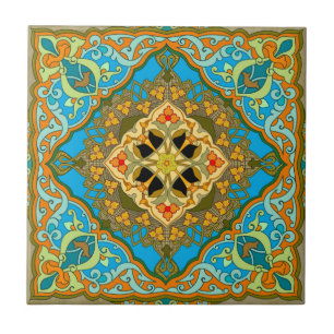 Azulejo marroquino - Azul-dourado