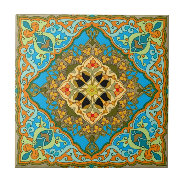 Azulejo marroquino - Azul-dourado (Frente)