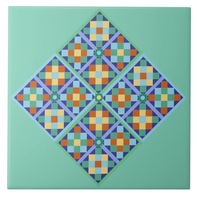 Azulejo marroquino bloqueia o terracotta de ouro l (Frente)