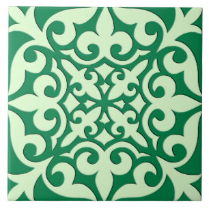 Azulejo marroquino - esmeralda e luz - verde