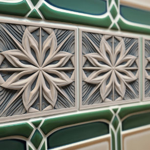 Azulejo Marroquino Floral Relevo Falso Acento de D