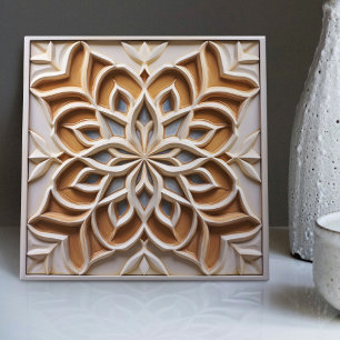 Azulejo Marroquino Floral Relevo Falso Acento de D