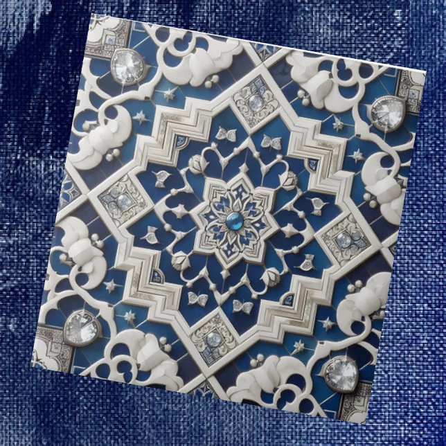 Azulejo Marroquino Mediterrâneo com Padrão de Diam (Criador carregado)