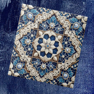 Azulejo Marroquino Mediterrâneo com Padrão de Diam