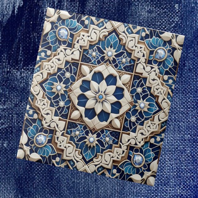 Azulejo Marroquino Mediterrâneo com Padrão de Diam (Criador carregado)