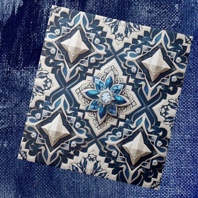 Azulejo Marroquino Mediterrâneo com Padrão de Diam (Criador carregado)
