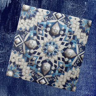 Azulejo Marroquino Mediterrâneo com Padrão de Diam