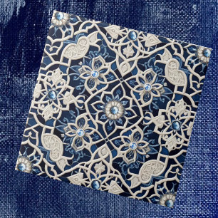 Azulejo Marroquino Mediterrâneo com Padrão de Diam